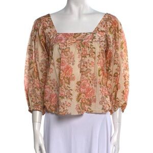 Loeffler Randall Rory Floral Peasant Top